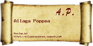 Allaga Poppea névjegykártya